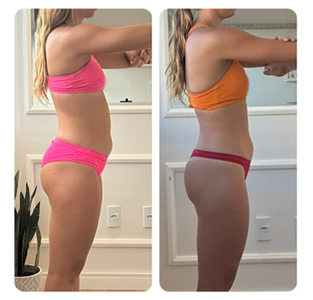 Resultado de acompanhamento nutricional personalizado com Caroline Schenkel